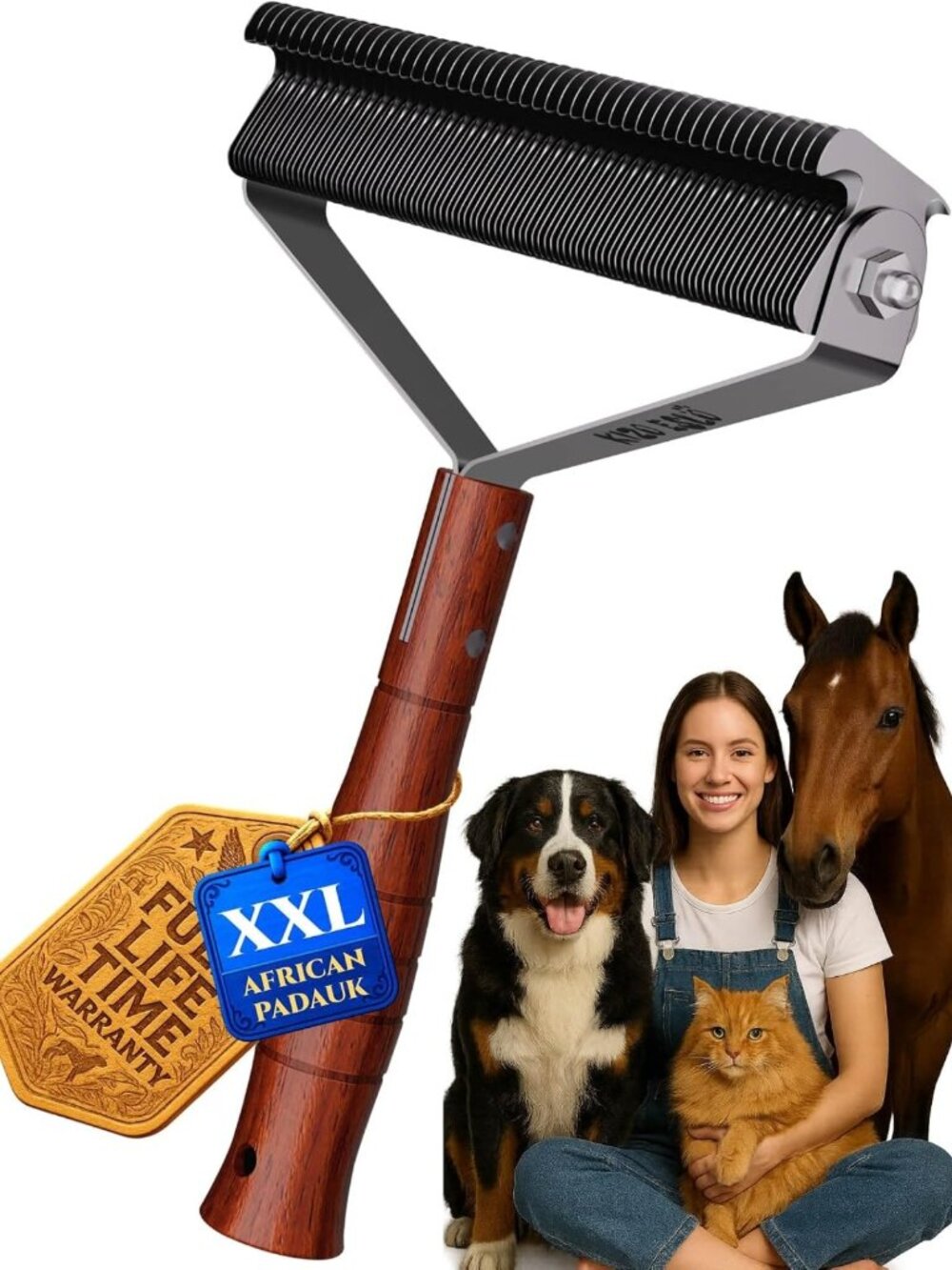 Undercoat Rake for Dogs & Cats | Shedding Brush & Dematting Comb for Pets